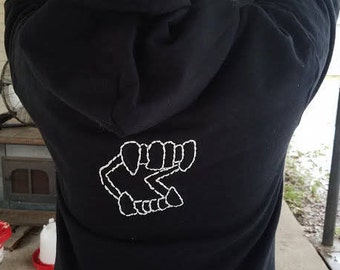 Embroidered Glow-in-the-Dark Plastic Vampire Fangs Hoodie
