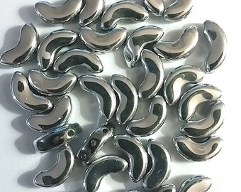 Arcos Par Puca Argentees, 5X10 MM Czech glass 27000, 40 beads
