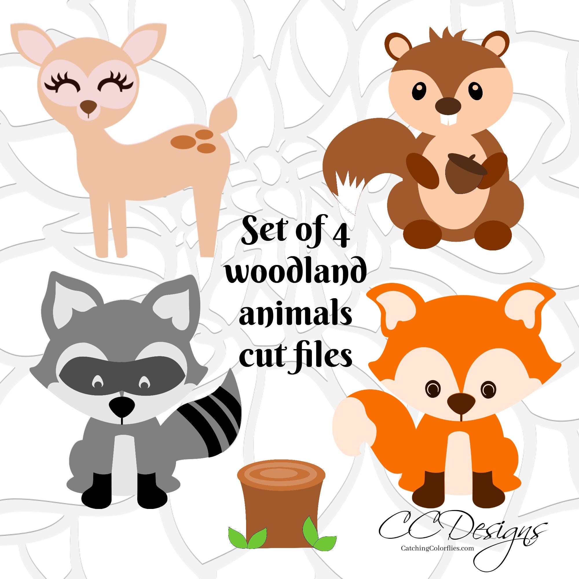 Cute Woodland Forest Animal Cut Files Fox SVG Cut File Cute