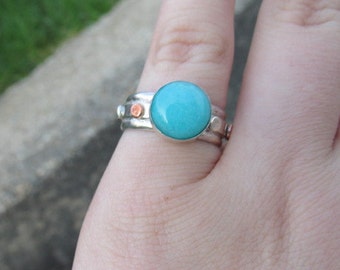 Amazonite Sterling Ring Size 7