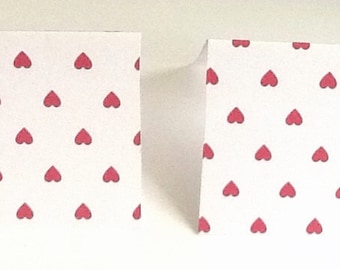 9 Red Heart Mini Note Card