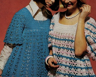 Vintage crochet pattern smock top blouse top pdf INSTANT download pattern only pdf cover up