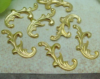 24pcs Golden Plated Filigree Charms,8x17mm,NICKEL FREE