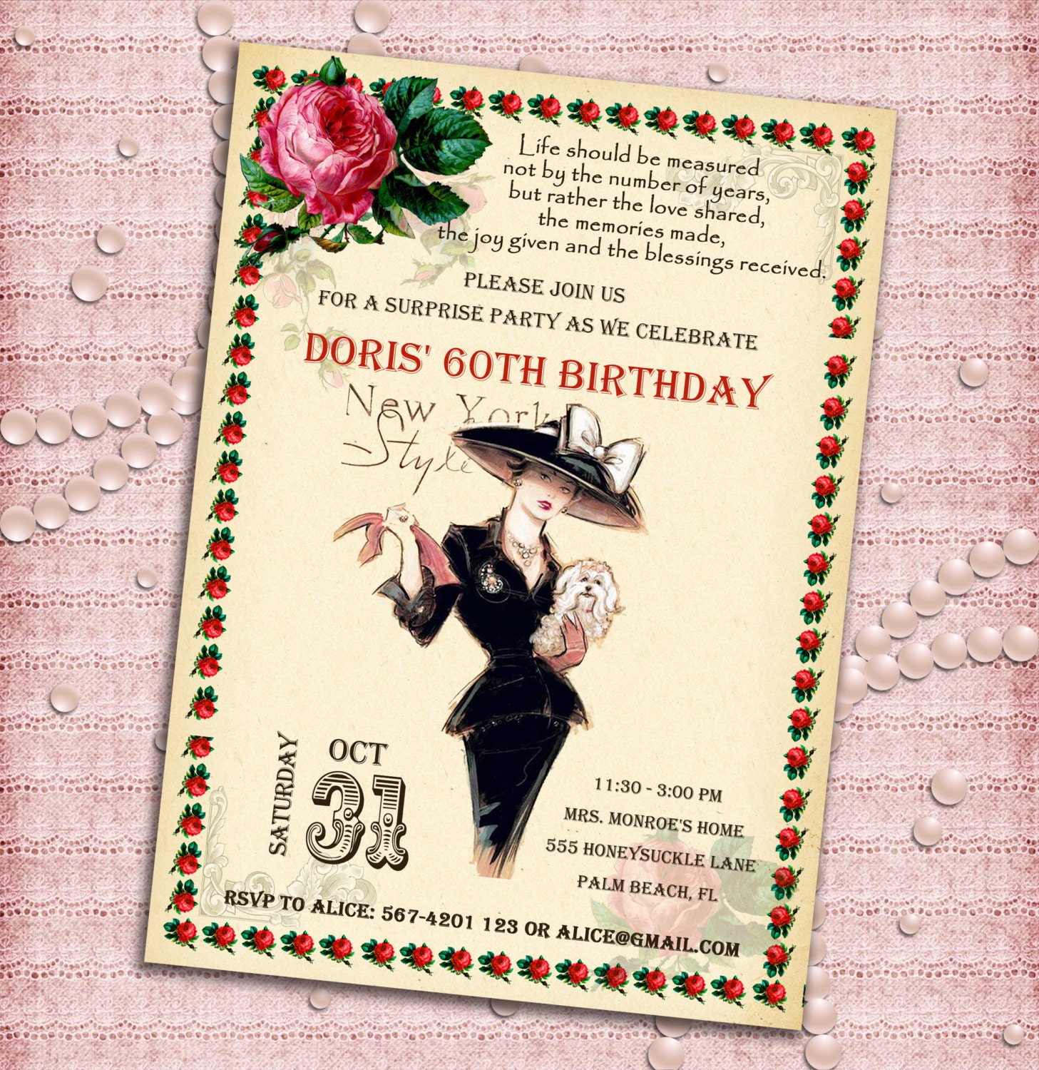 Vintage Style Party Invitations 2