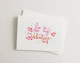 Be My Valentine A2 Letterpress Card