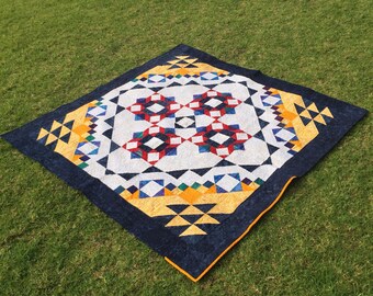 Patchwork quilted blanket