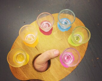 6 Shot Glass Artist Palette