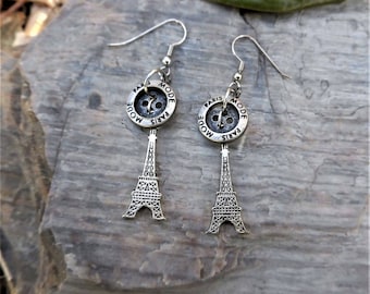 Mother's Day Gift - Paris Mode in the Spring Eiffel Tower Earrings - Ooh La La!
