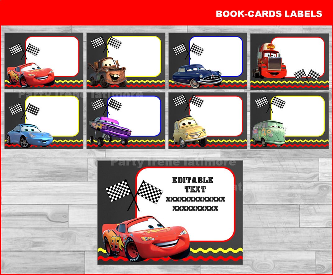 Disney Cars School label name label name tag sticker