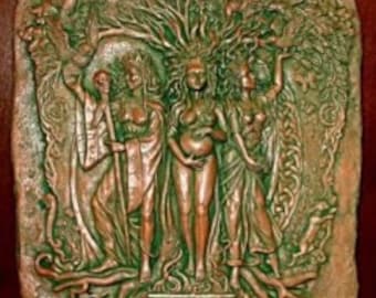 Maiden Mother Crone Triple Goddess Wall Relief