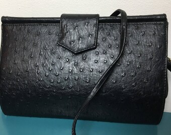 Vintage Faux Ostrich Cross Body Purse