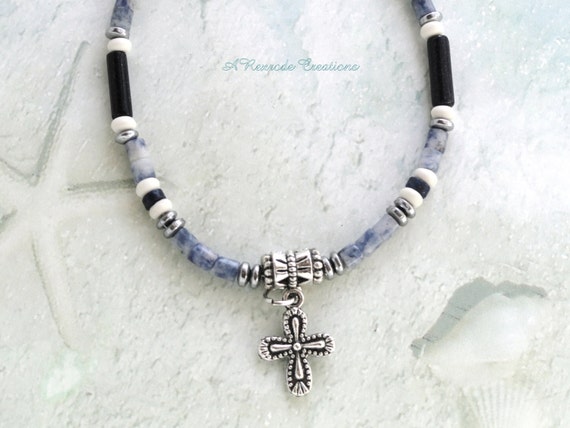 Items similar to Unisex Christian Cross Bracelet Beaded Bracelet Mens ...