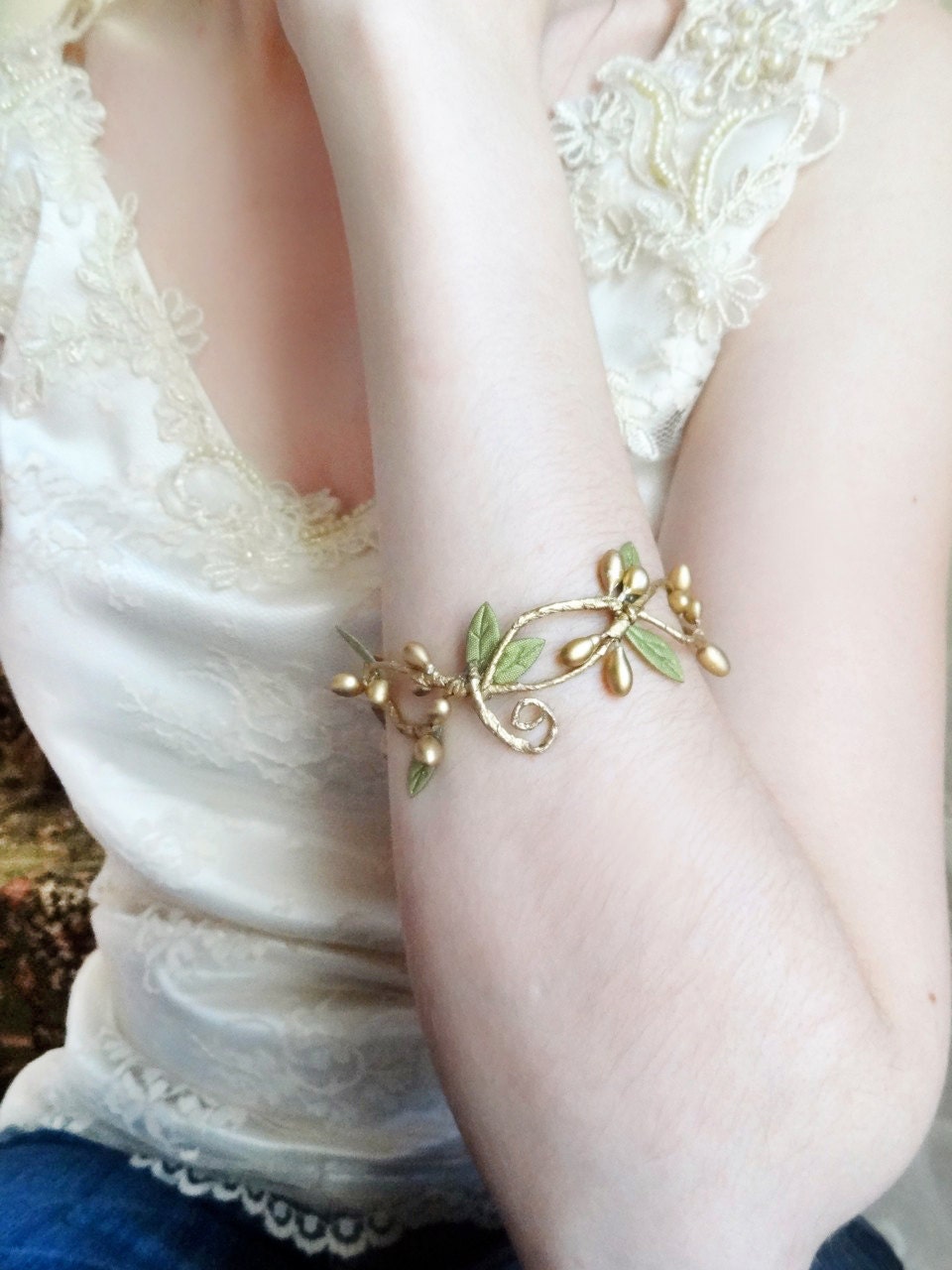 vine bracelet bridesmaid gift bridal bracelet cuff