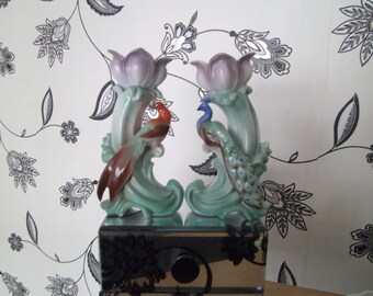 lovely flower and bird vases