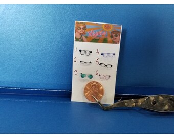 Miniature dollhouse one inch scale children’s glasses for dolls #6 by woolytales