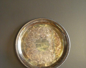 Vintage Silver Tray - Round Platter or Serving Tray - Wm A Rogers 171 Silverplate