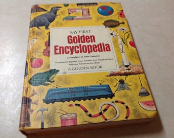 Vintage A Golden Book My First Encyclopedia 1969 hardback complete in one volume, Golden Book Encyclopedia, vintage children's book, Golden