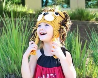 Lion crochet beanie hat newborn to adults