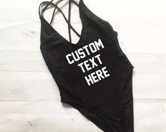 CUSTOM TEXT - Bride Bathing Suits; Bridesmaids; Custom
