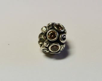 Authentic Pandora Primrose Path brown CZ Charm 790330BCZ