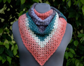 Granny Shawl, Crochet, Crochet Granny Shawl, Crochet Scarf, Triangle Scarf, Christmas Gift, Birthday Gift, Crochet Triangle Scarf, Shawl