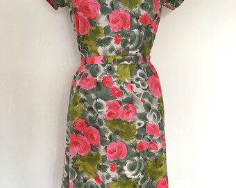 Fabulous Handmade Vintage 1950's Floral Print Day Dress