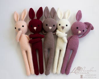 Baby toys Crochet toy Amigurumi Knitted toy Yarn Knitted bunny Stuffed rabbit Bunny nursery decor Baby gift soft toy