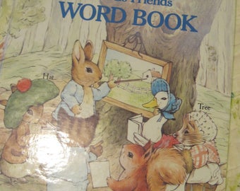 Adorable Vintage 1988 Peter Rabbit and His Friends Word Book