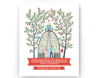 Hand in Hand Art Print - White - 11x14 - AP007