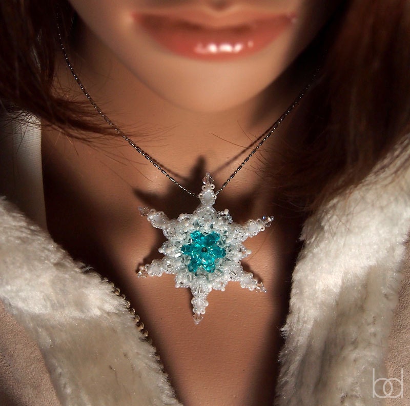 Download Tutorial Snowflake Pendant Beading Pattern DIY Jewelry