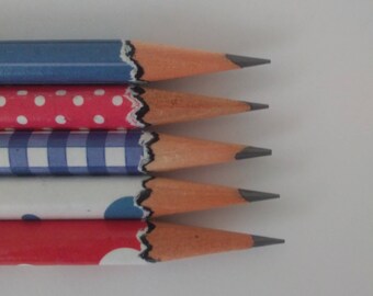 Hand wrapped pencils/ Americana set/ Patriot/ Old Glory/ red, white and blue/ 4th of July/ Graphite pencil/ HB 2/ office supplies/ Gift set