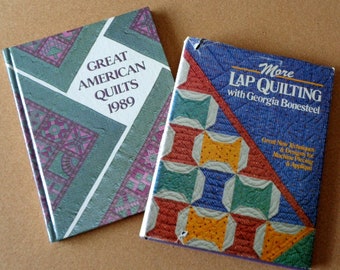 TWO Vintage Quilt Books More Lap Quilting Bonesteel 1985 Great American Quilts 1989 Patterns Instructions Quilt Making Hardcover Dust Jacket