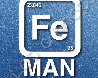 iron man periodic table element cute bodysuit or t shirt design svg