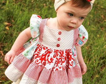 Baby Nova's Square Flutter Top and Dressi PDF Pattern Sizes newborn to 18/24 mos