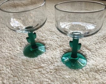 Vintage cactus margarita glasses