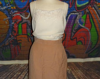 Vintage salmon/pink pencil skirt, work skirt, summer/holiday skirt