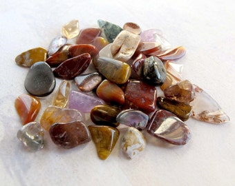 Random Assortment of Jasper and Misc. Polished Tumbled Stone Chips (40 Grams) (NS540)