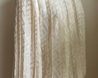Luxurious Vintage 1980s Silk Cream Accordion Pleated Blouse/Shirt/Jerri Sherman