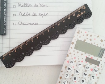 Black Lace wooden ruler