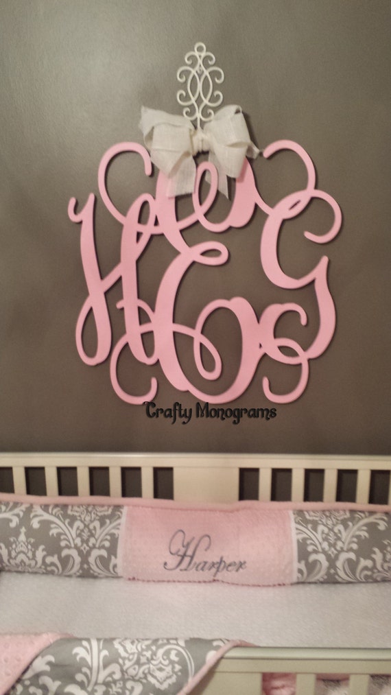 Painted 26 Wood Monogram Initials Wall Decor Hanging