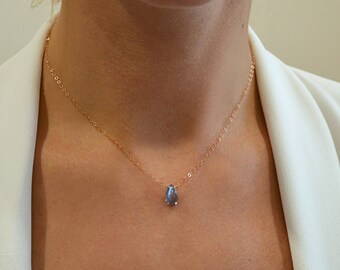Labradorite Necklace Pendant, Crystal Necklace, Natural Gemstone Jewelry in 14k Gold Filled, Sterling Silver or Rose Gold