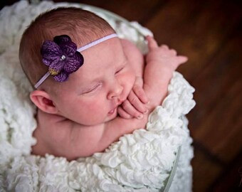 Purple Hydrangea Baby Headband, Infant Hydrangea Headband, Toddler Hydrangea Headband, Baby Headband, Adult Headband
