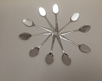 Vintage B.G. LTD E.P.N.S. Sheffield England Sherbert Flat Bottom Spoons 10 Total