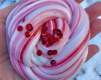 Candy cane limited edition Christmas fluffy slime