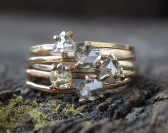 Natural Rose Cut Diamond Stacking Ring