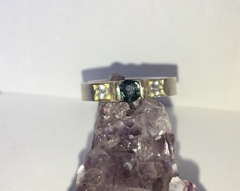 Sterling silver and sapphire ring