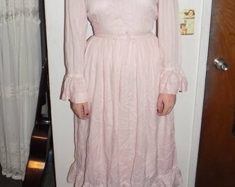 Vintage 70's Pink Dress Prairie Style