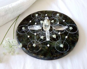 Labradorite Crystal Grid Metatron's Cube Limited Edition