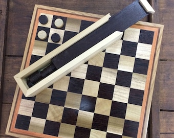 Chessboard-dama handmade wood inlay