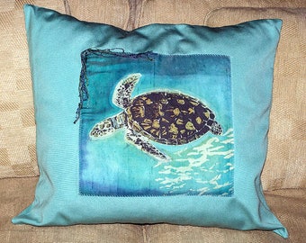 Tortuga Batik Throw Pillow